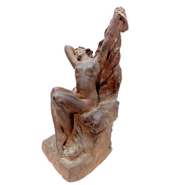 "Volupté" Original Terracotta By Marius Joseph Sain 1917 photo furniture