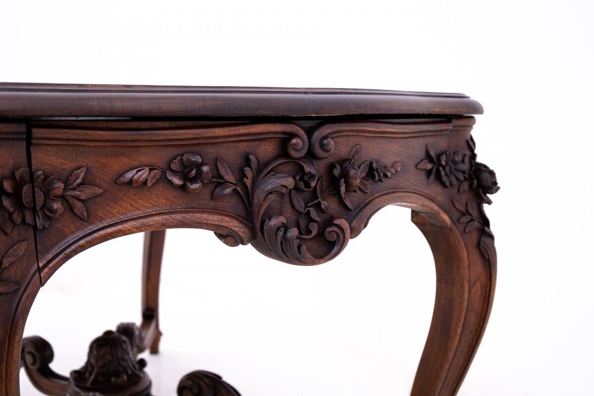 1705.0 Richly Carved Table   Coffee Table, France, Late 19th Century. After Renovation. photo