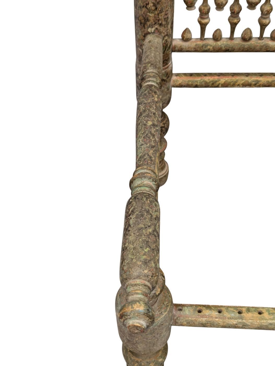 photo buy Pair Of 19th Century Indian Armchairs In Polychrome Wood