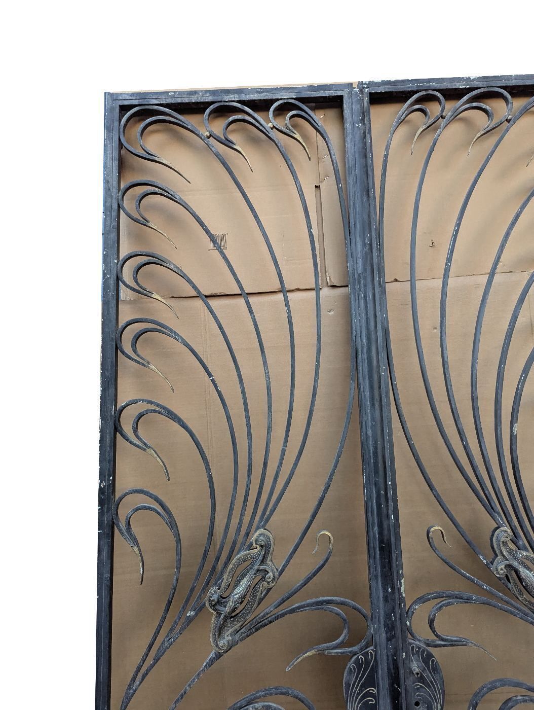 Home Fixtures Large Wrought Iron Entrance Door From The Art Nouveau Period photo