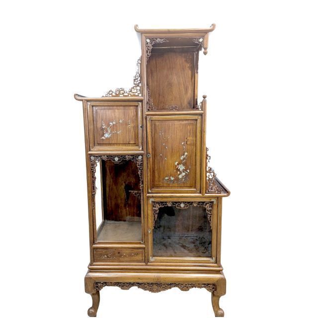 Indochinese Cabinet Inlaid With Mother Of Pearl, Silver And Copper photo furniture