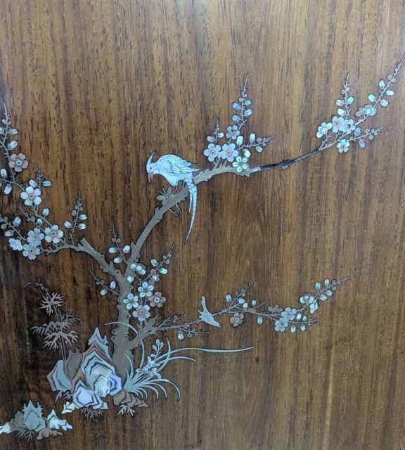 1574.0 Indochinese Cabinet Inlaid With Mother Of Pearl, Silver And Copper photo