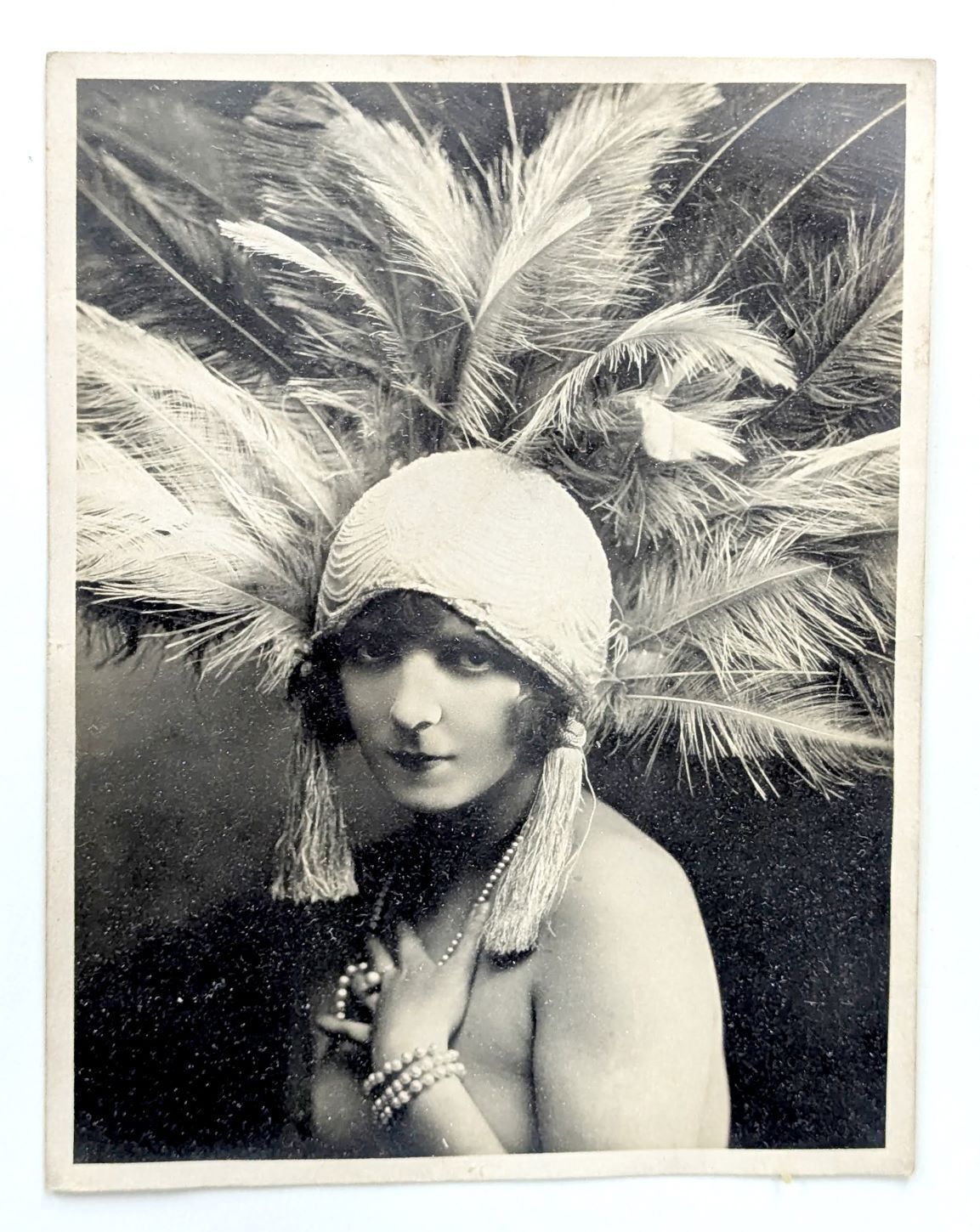 Photographic Portrait Of A Woman With A Feather Headdress, Circa 1925 photo furniture