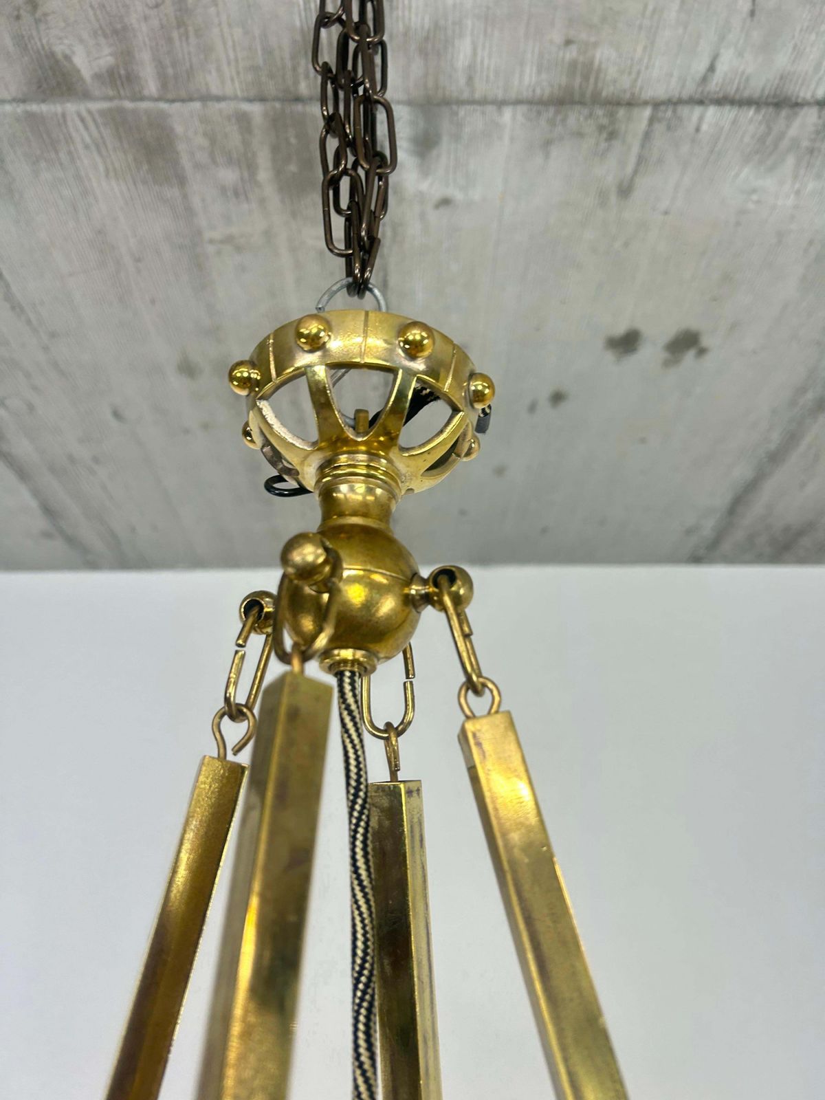 Vienna Secession Brass Hanging Attr. To Kolo Moser & Jutta Sika photo vinterior