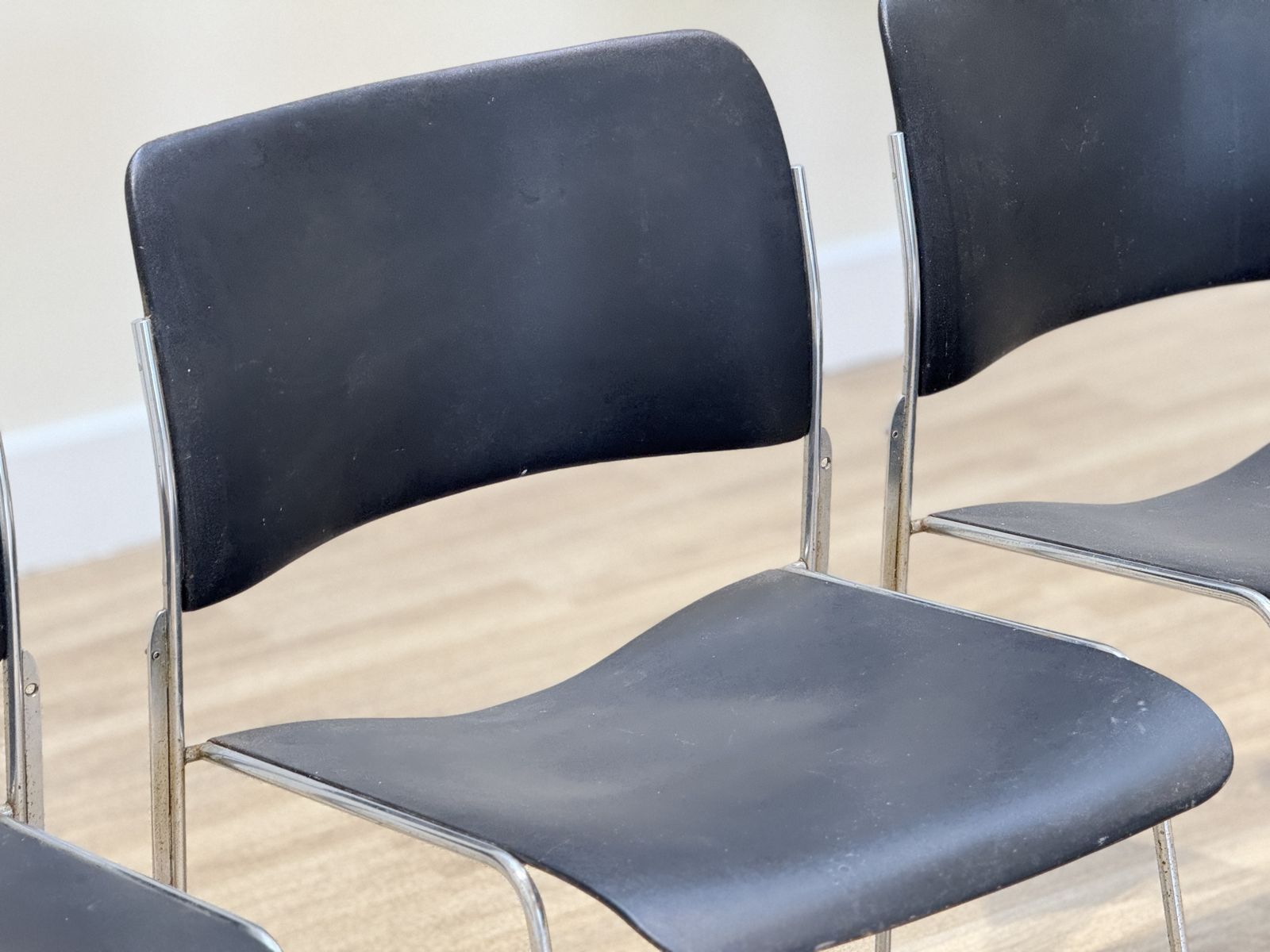 Set Of 8 Chairs By David Rowland (In Black Metal) photo furniture