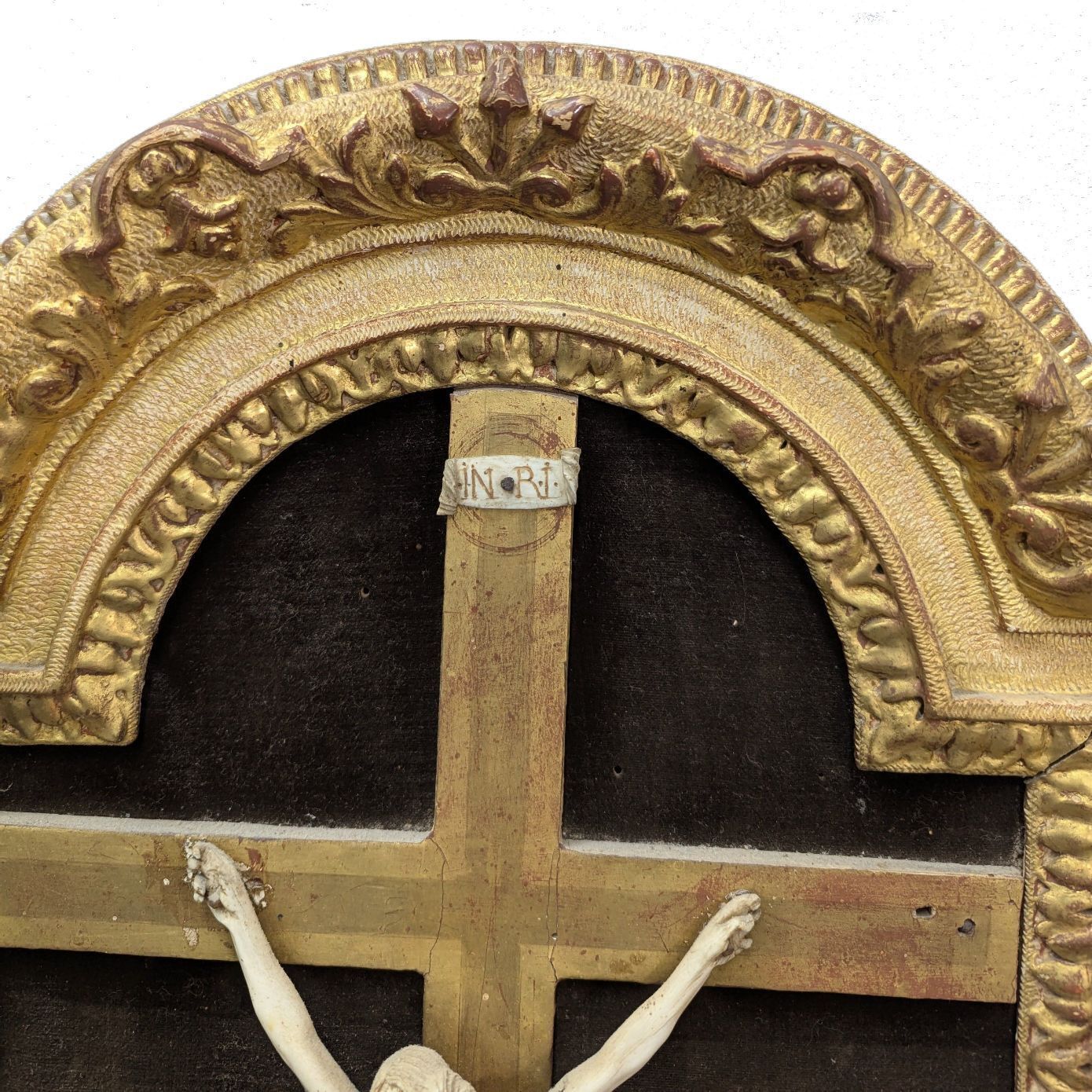 Crucifix In Its 18th Century Gilded Wooden Frame photo furniture