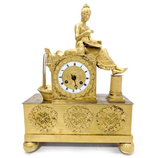 Empire Gilt Bronze Clock – Female Allegory – France, Circa 1810