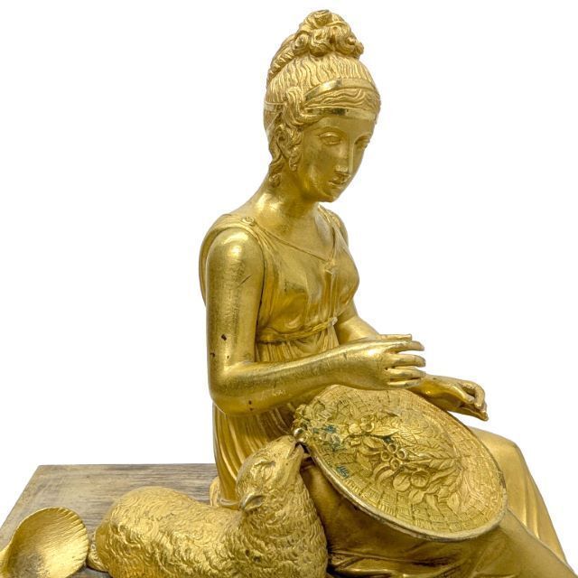 Empire Gilt Bronze Clock – Female Allegory – France, Circa 1810 photo 1574.0