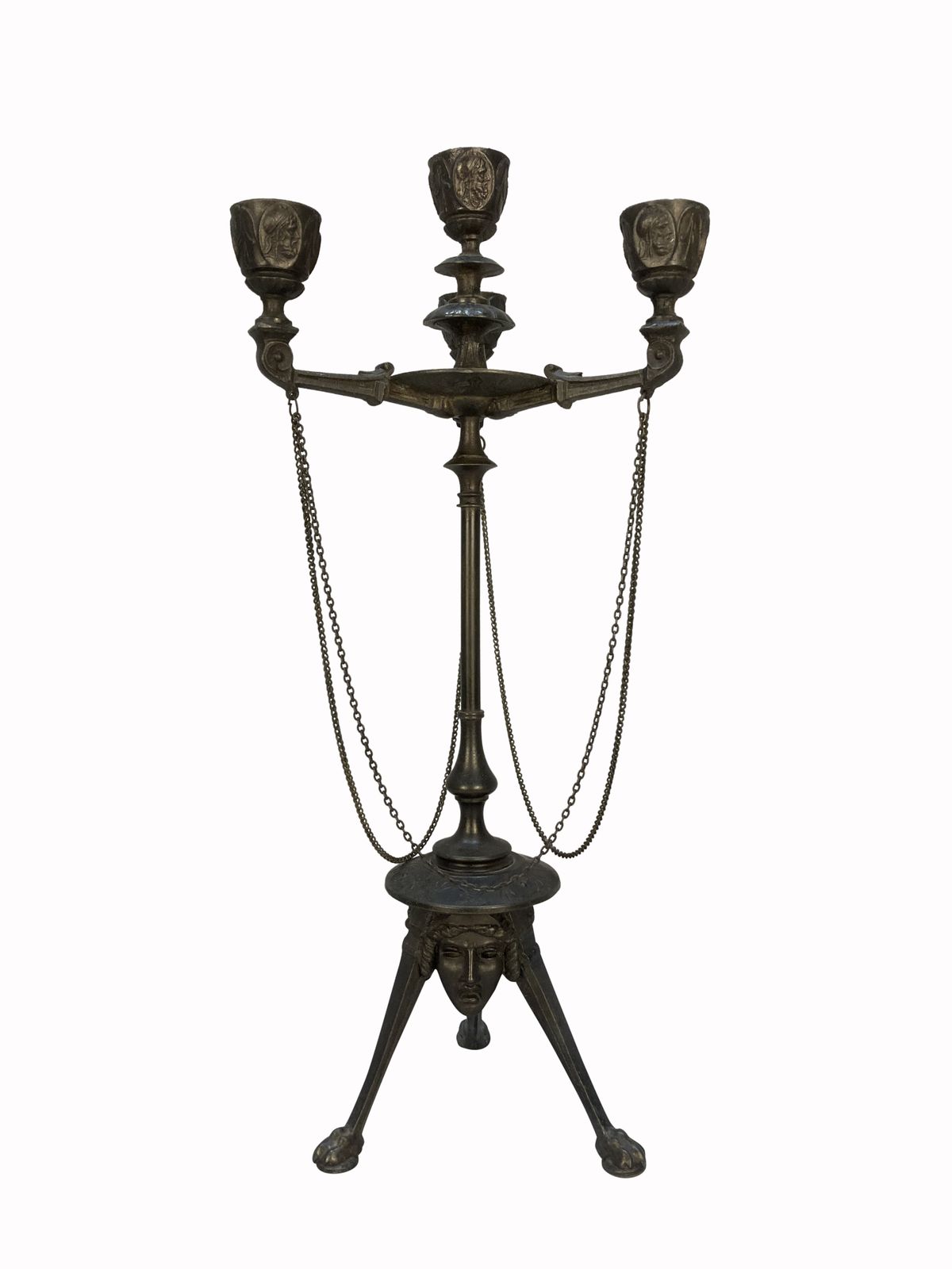 A Pair Of XIX Century Bronze Candelabra Of Greco Roman Design photo furniture