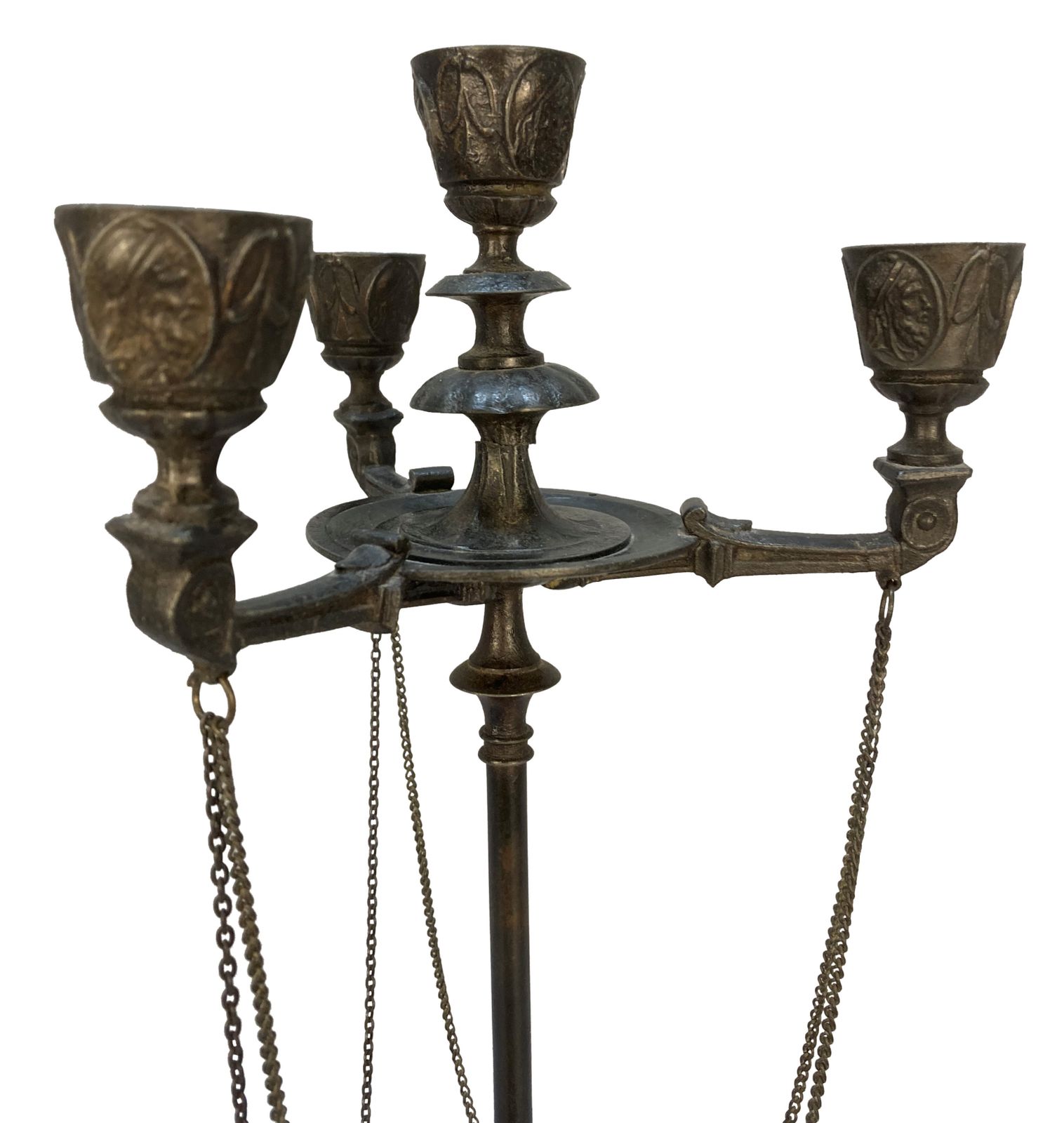 A Pair Of XIX Century Bronze Candelabra Of Greco Roman Design photo 944.0