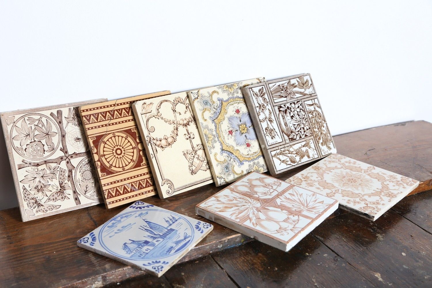Victorian Tiles Lot Of 8 – Antique Minton Fireplace Tiles photo vinterior