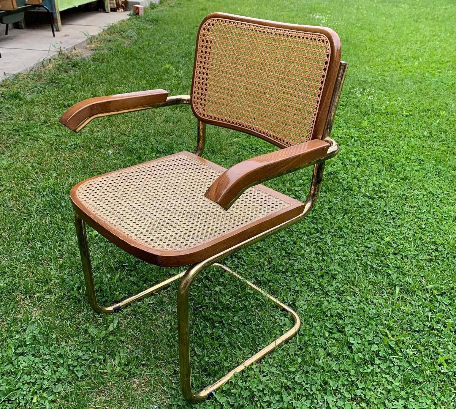 Mid Century Modern Italian Marcel Breuer B64 Cesca Chair, 70s
