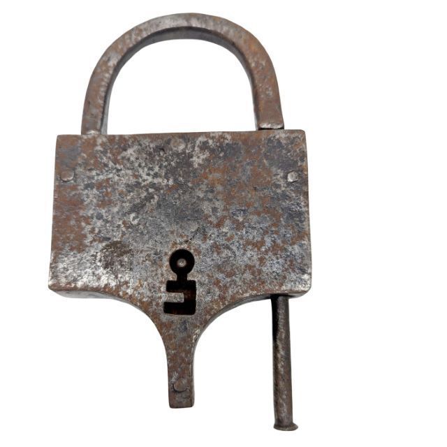 18th Century Wrought Iron Trunk Padlock