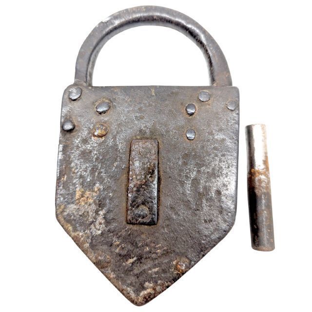 18th Century Wrought Iron Trunk Padlock photo furniture