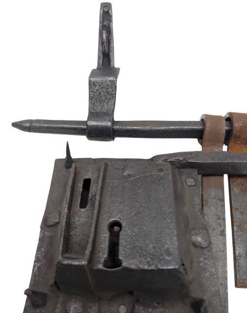 Antique Padlock Style Lock In Wrought Iron From The 18th Century photo furniture
