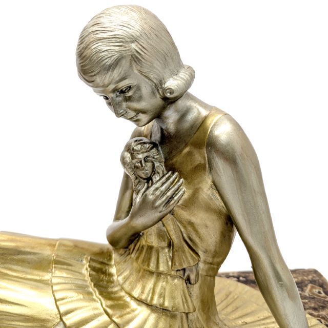 Art Deco Spelter 1930 By Demeter Chiparus Onyx Base photo 1889.0