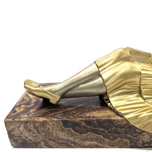 Art Deco Spelter 1930 By Demeter Chiparus Onyx Base photo buy
