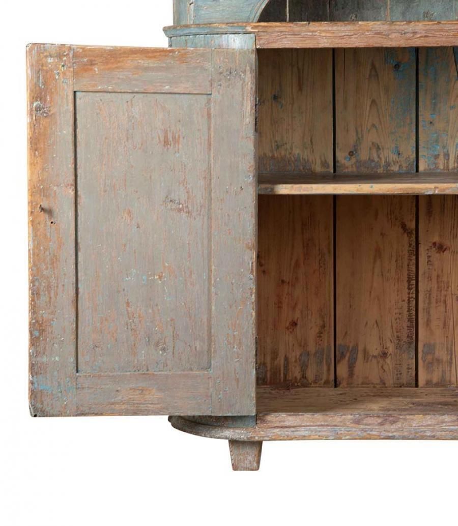 19th Century Two Part Cabinet In Original Paint, From Umea Vasterbotten, Sweden photo vintage