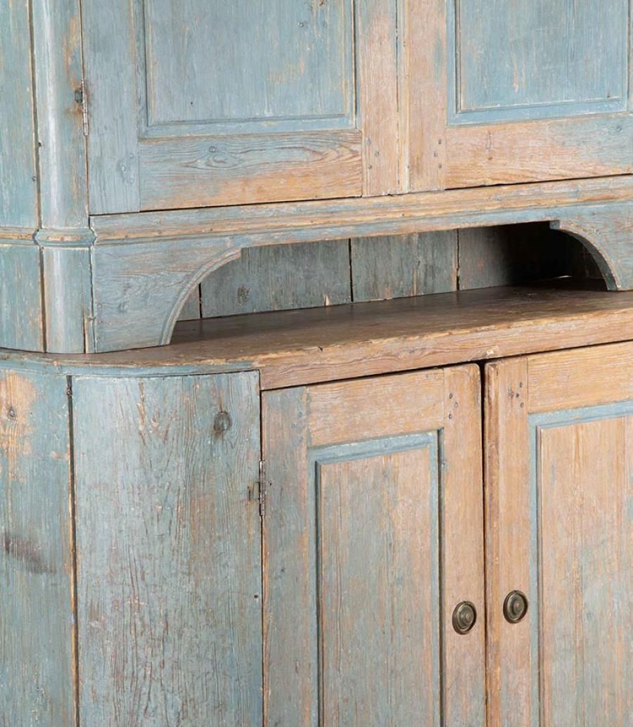 photo furniture 19th Century Two Part Cabinet In Original Paint, From Umea Vasterbotten, Sweden