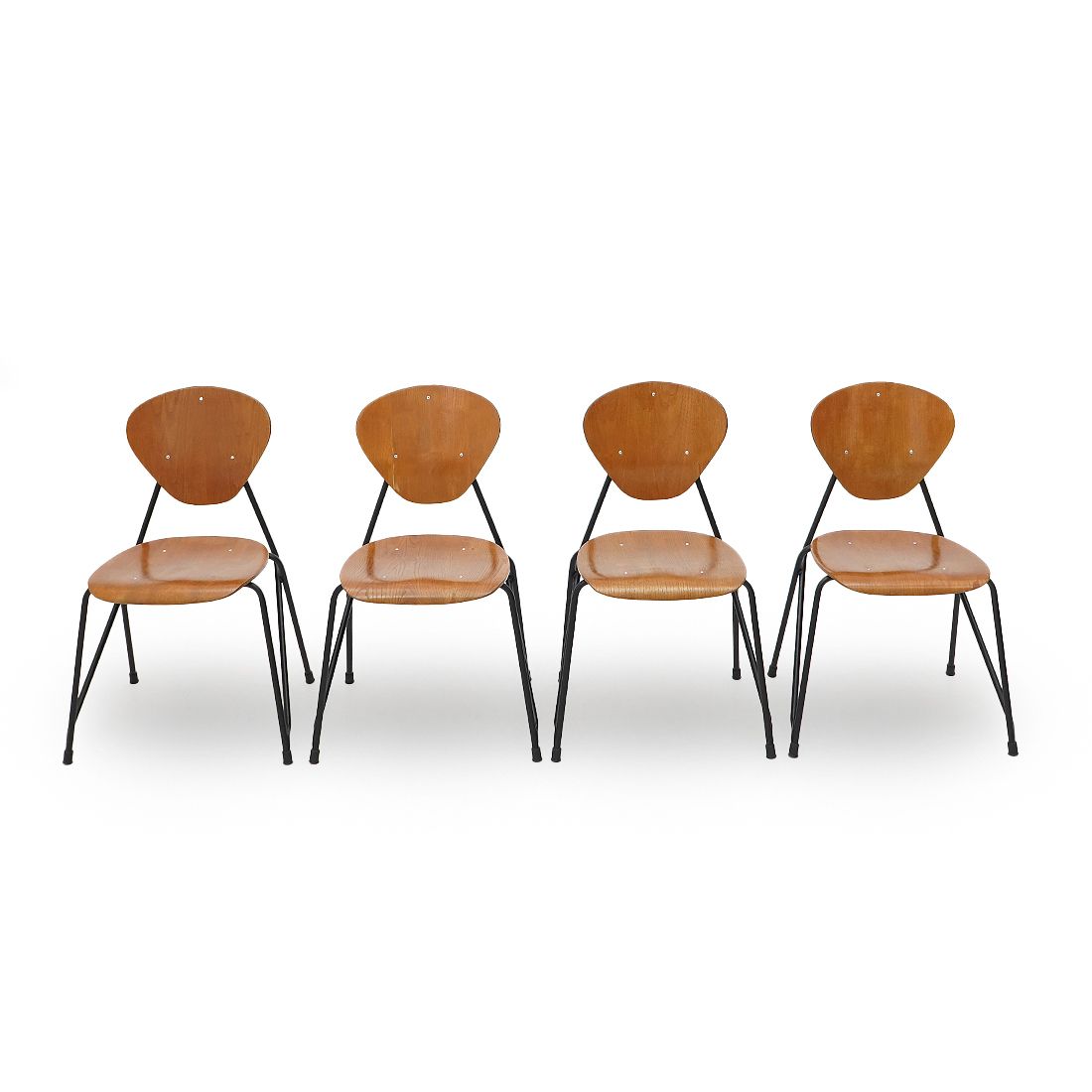 4 Chairs By Aurelio Villari For Isa Bergamo, 1950s photo furniture