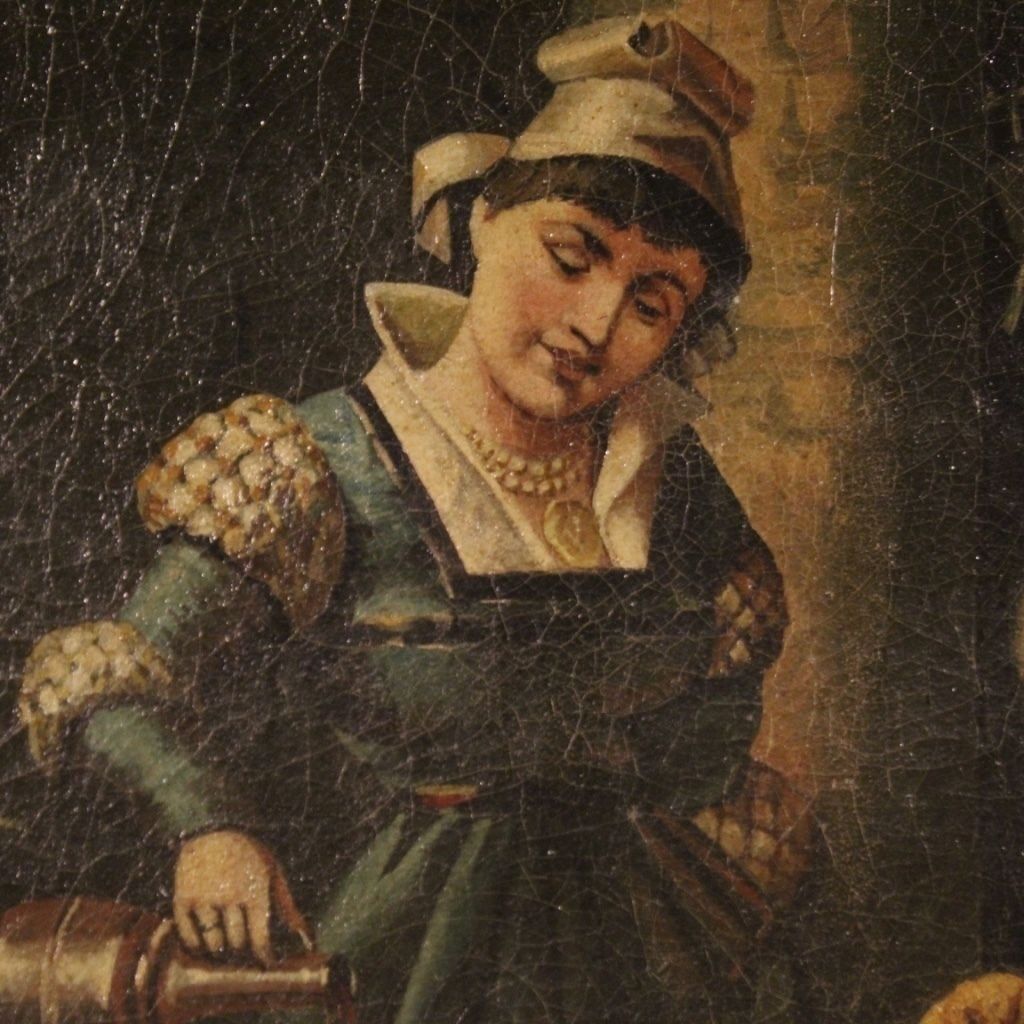 photo furniture Italian Painting Interior Scene With Musician Oil On Canvas