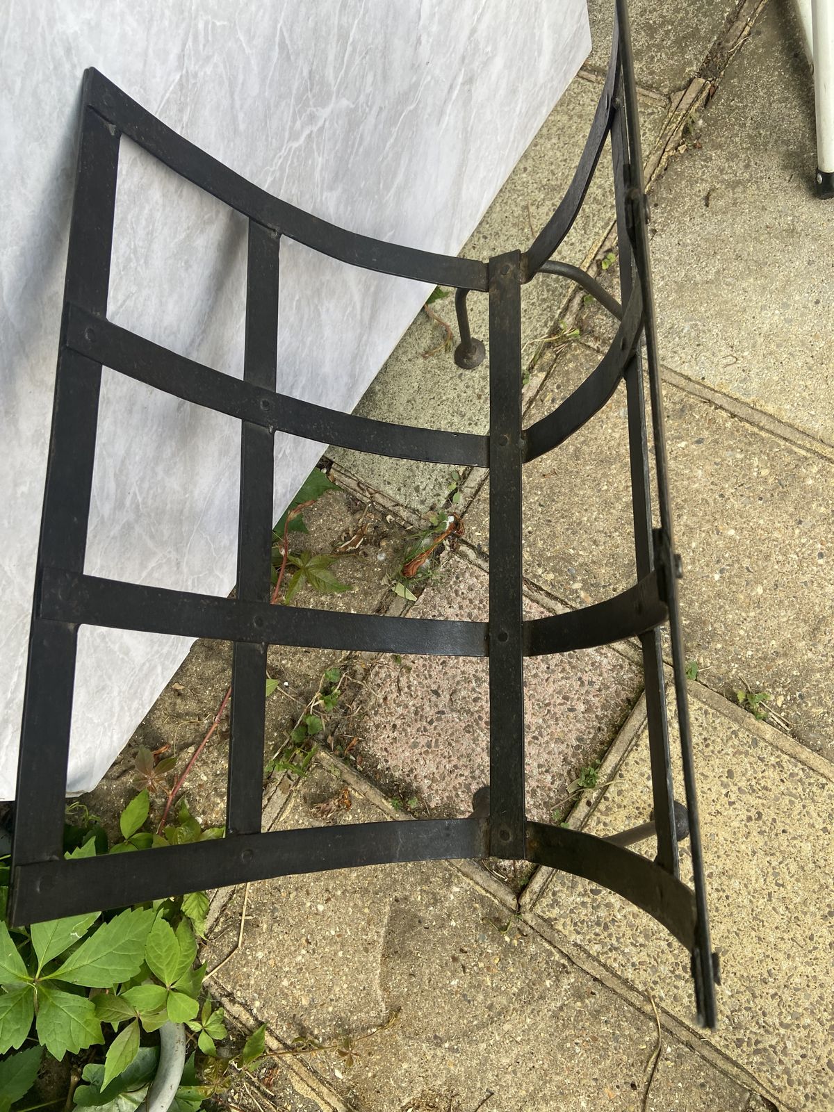 Extremely Rare Vintage French Brutalist Iron Magazine Rack photo vinterior