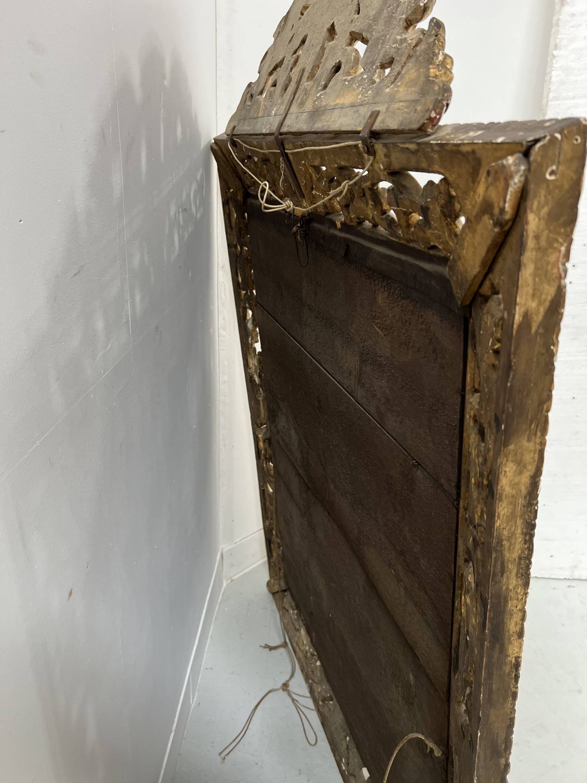Louis XIV Style Mirror With Closed Sides In Wood And Gilded Stucco, 19th Century photo furniture