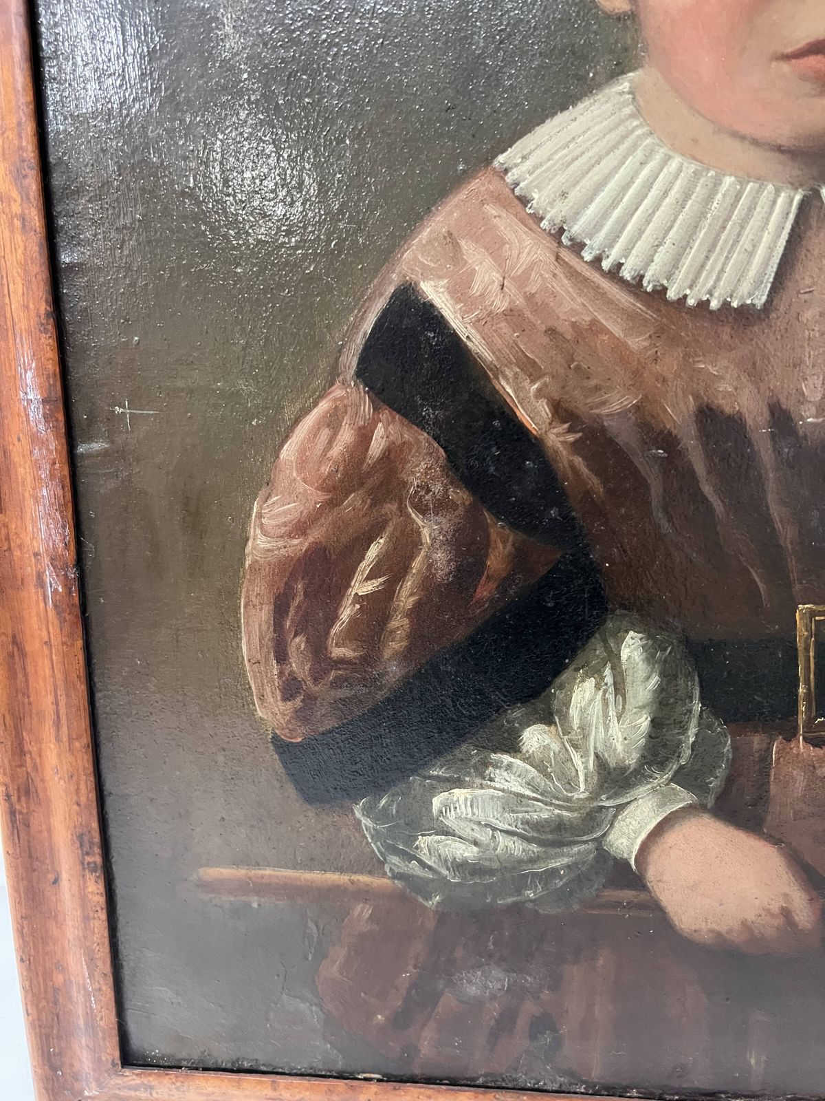 Oil On Canvas Depicting A Young Child, 19th Century photo Art