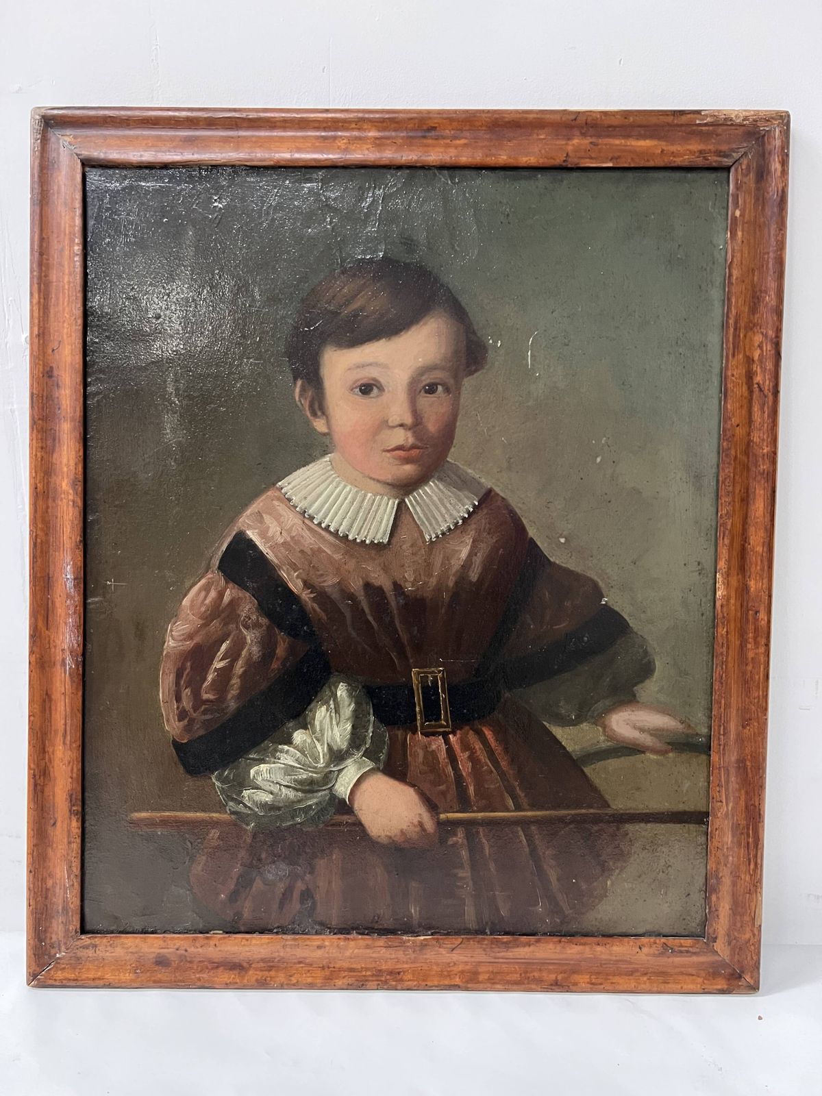photo furniture Oil On Canvas Depicting A Young Child, 19th Century