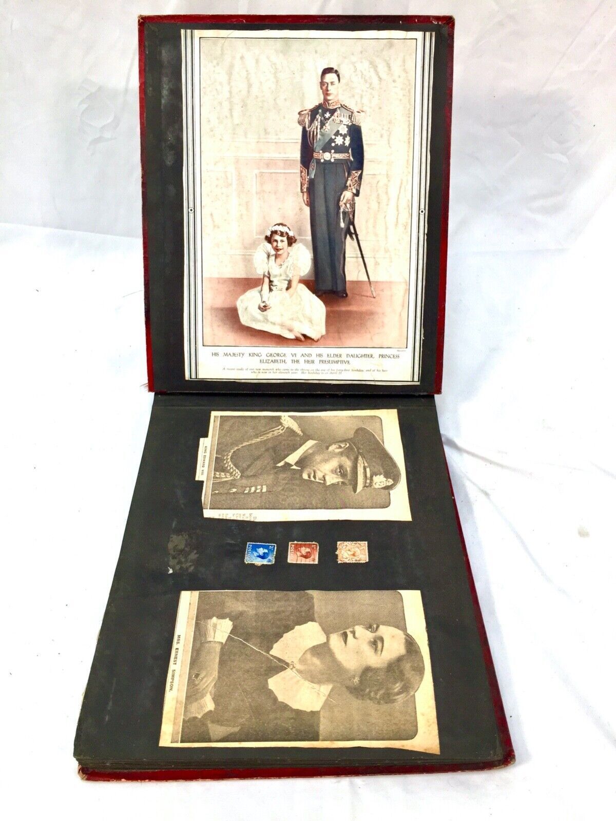Antique Album Sketch Book With Ww2 Second World War Newspaper Cuttings C.1940 photo Home Decor