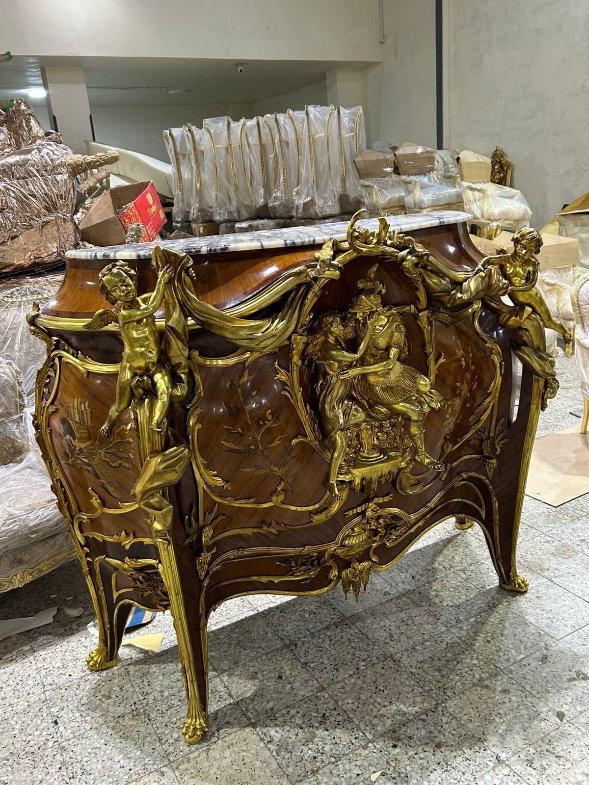 Pair Of, Linke, French Antique Inlaid And Bronze, Buffets photo for sale