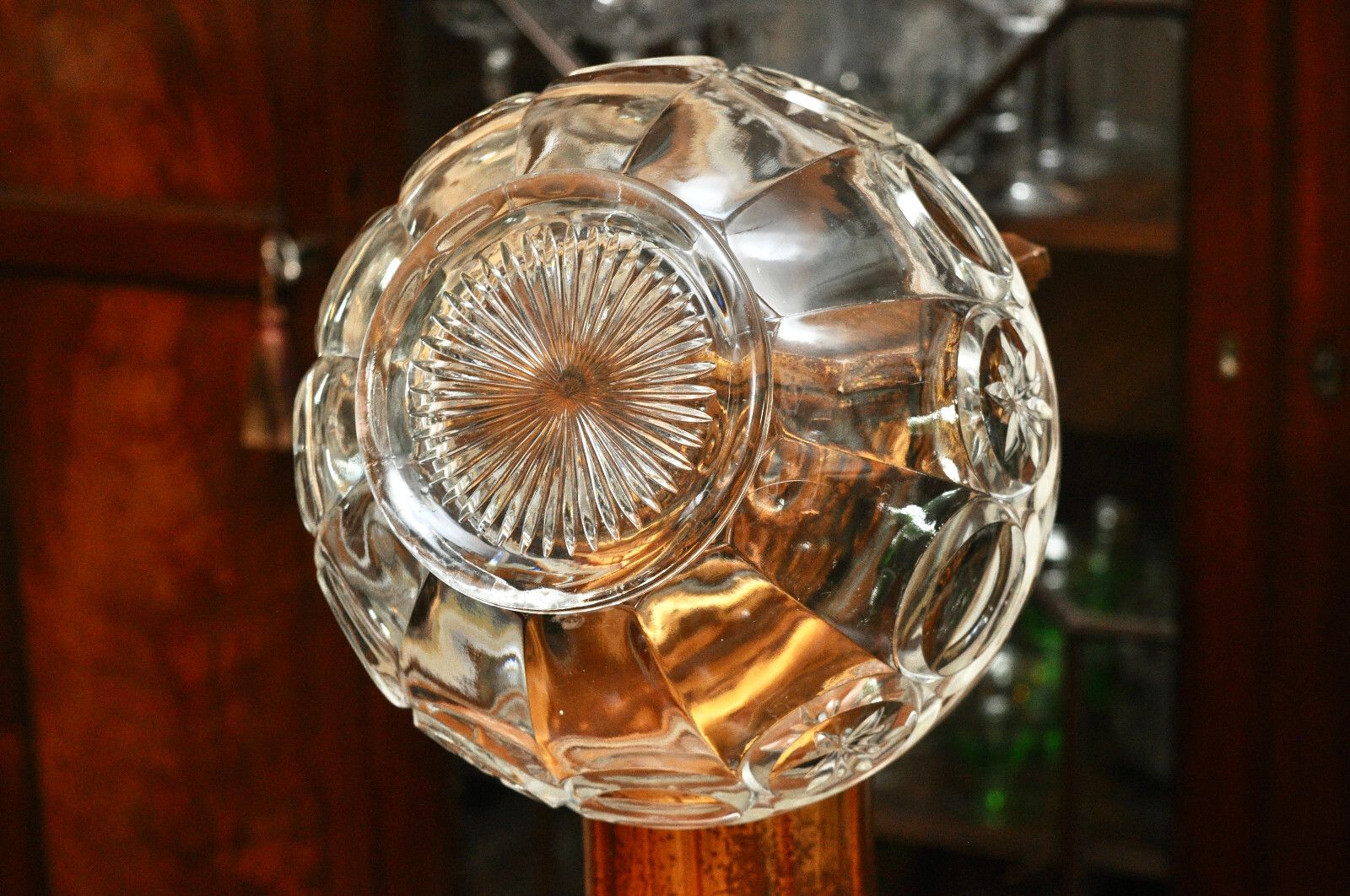 A Large Antique Glass Salad/Fruit Bowl, Silver Plated Rim, John Grinsell C1900 photo Home Decor