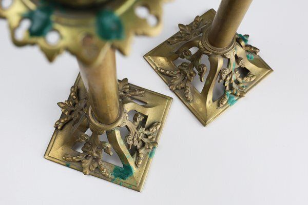 photo for sale Antique French Copper Candlesticks In Baroque Style, 1900s, Set Of 2