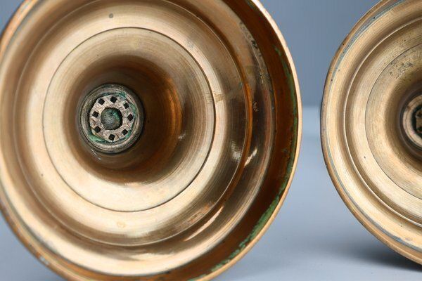 photo furniture Antique French Copper Candlesticks, 1890s, Set Of 2