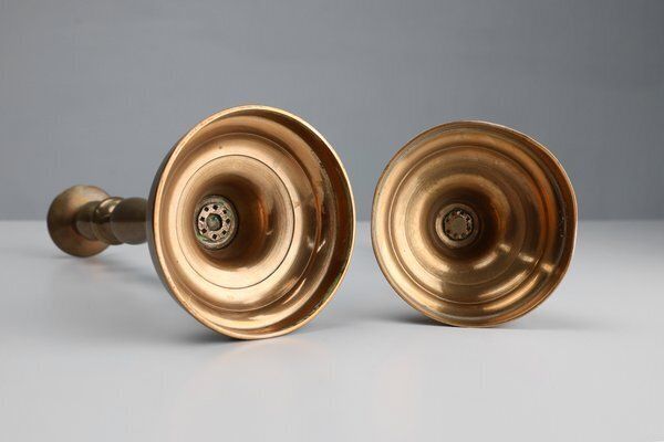 photo for sale Antique French Copper Candlesticks, 1890s, Set Of 2
