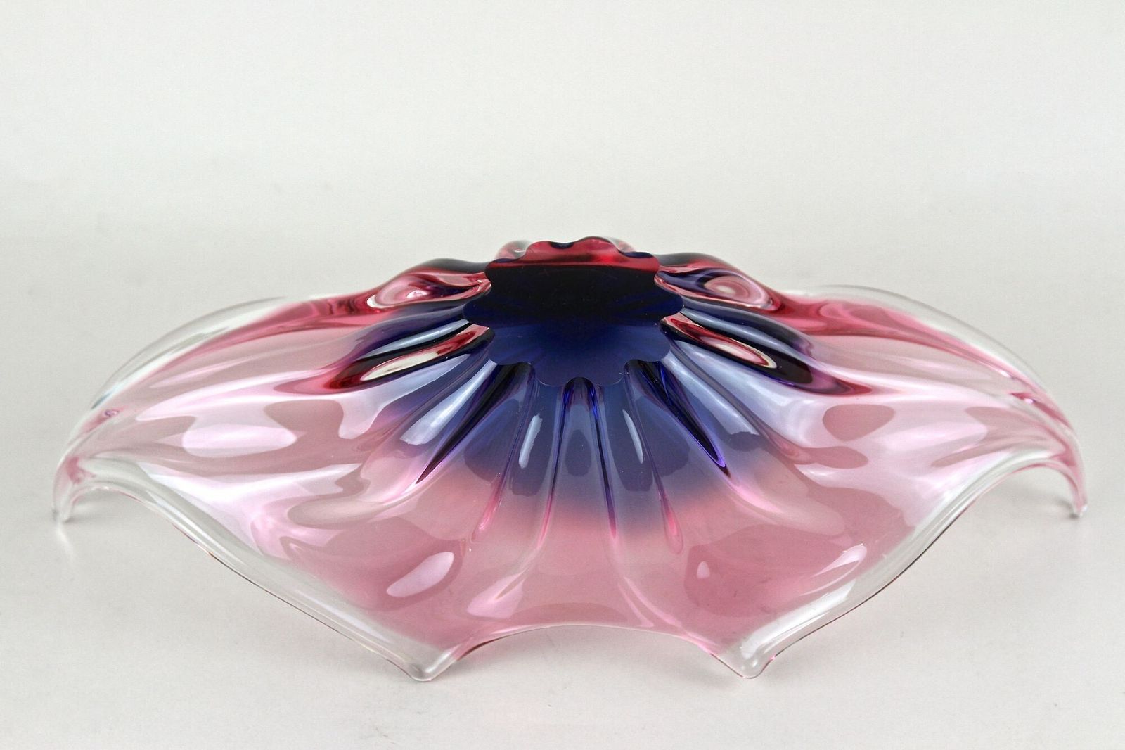 570.0 20th Century Murano Sommerso Glass Bowl, Pink/ Purple/ Blue, Italy Ca. 1960/70 photo