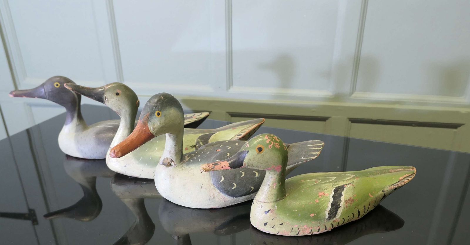 A Charming Collection Of Painted And Carved Decoy Ducks photo buy