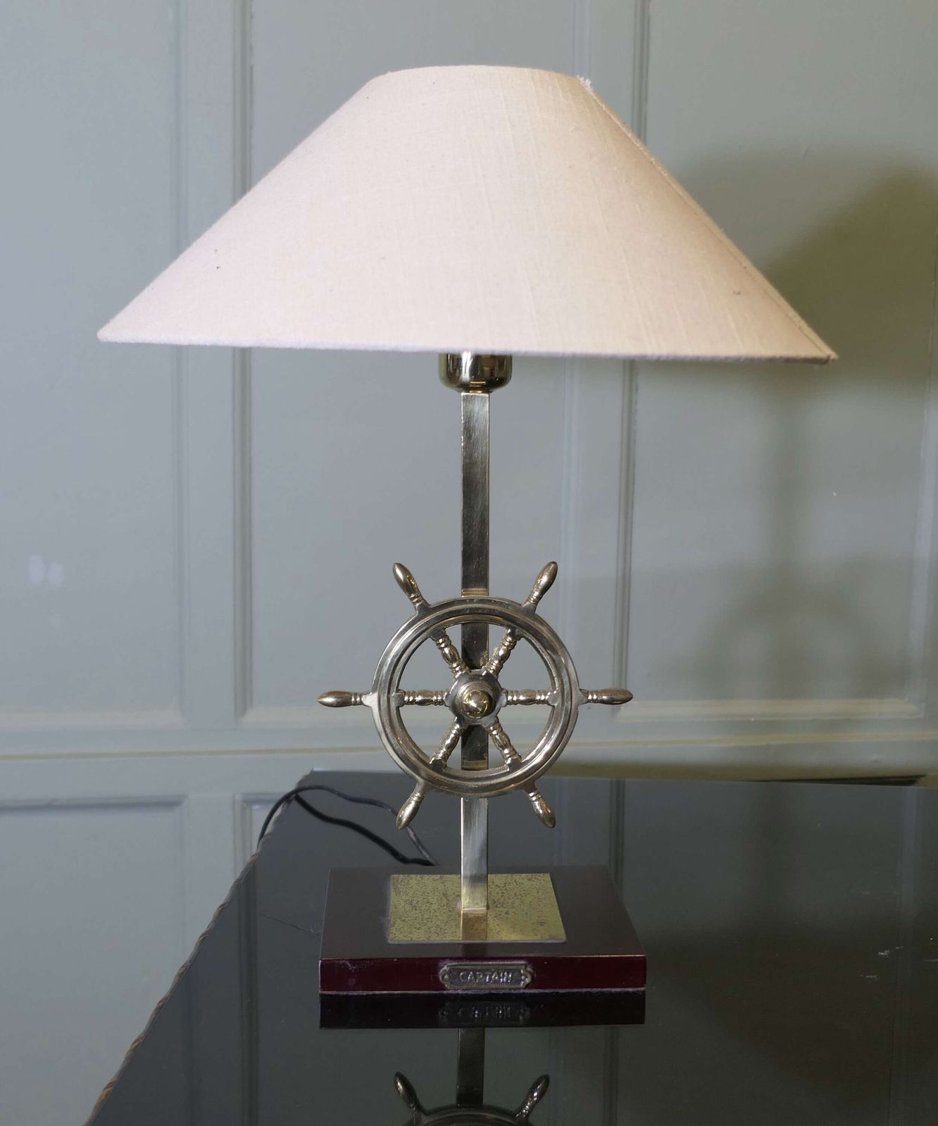 Captain’s Table Top Brass Lamp On A Nautical Theme photo furniture