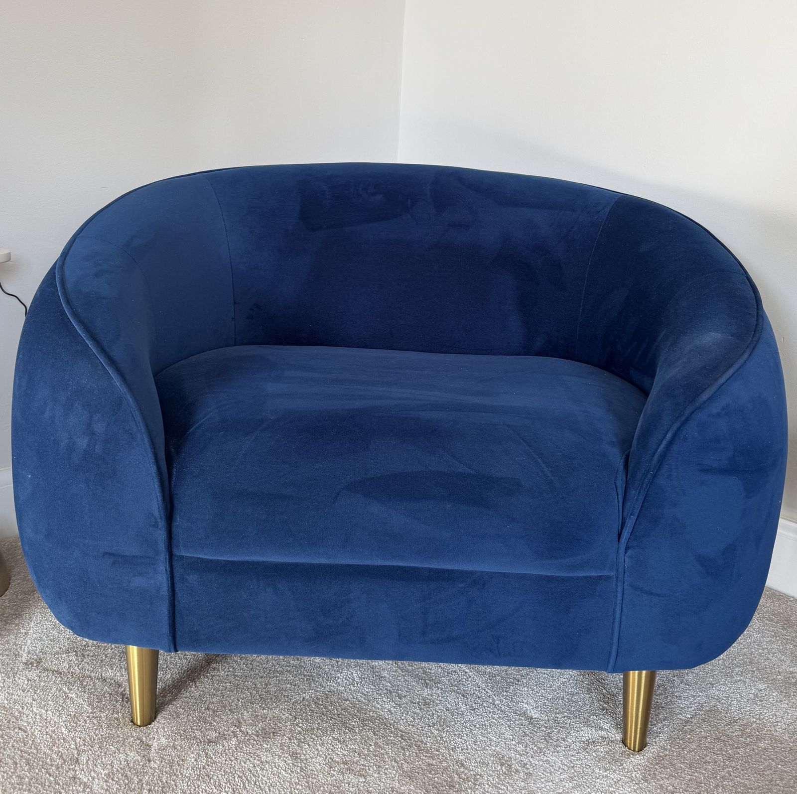 Swoon Velvet Buddy Chair, Late 20th Century photo for sale