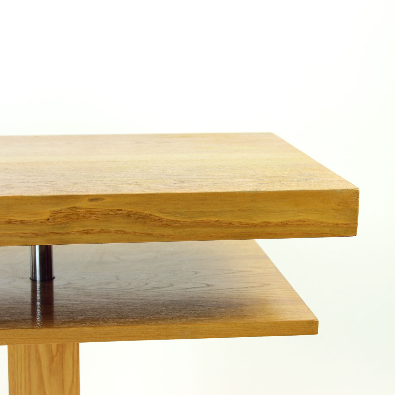 Functionalist Steel And Ash Wood Swivel Coffee Table, 1960s photo furniture