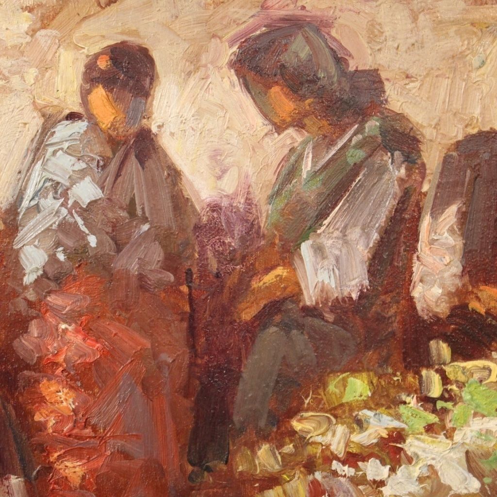Art Italian Painting Popular Scene With Characters From 20th Century photo