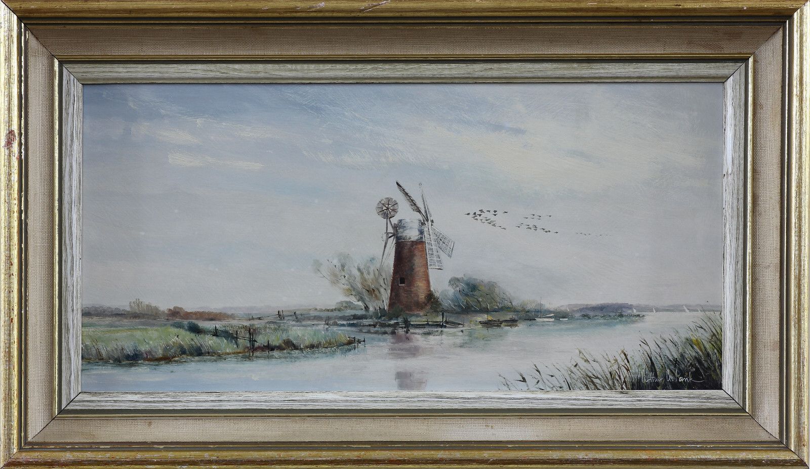 Oil On Board By Arthur A. Pank. Titled "Norfolk Broads" photo Art