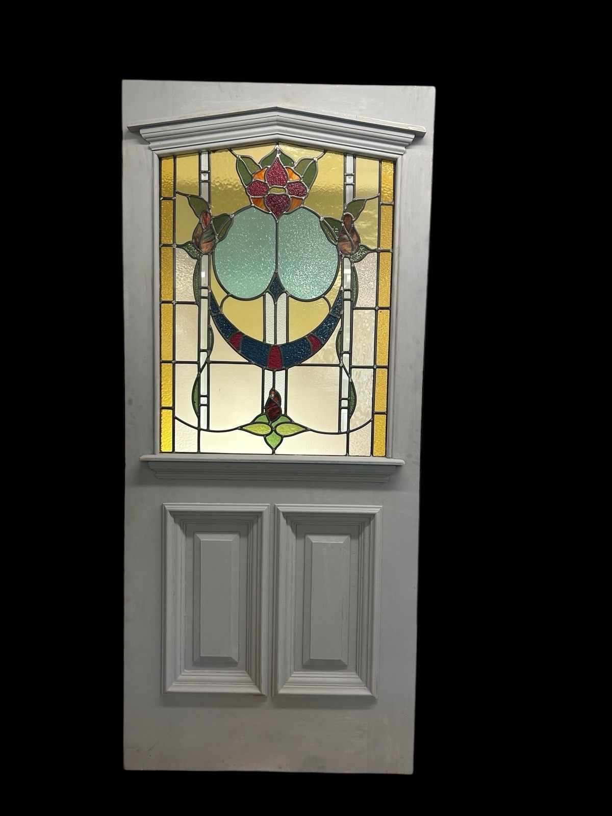 Victorian Stained Glass Front Door Old Antique Period Reclaimed Refurb Bevelled