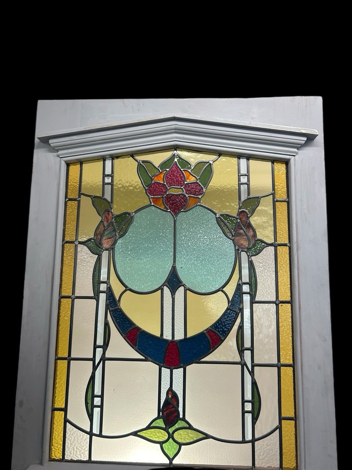 Victorian Stained Glass Front Door Old Antique Period Reclaimed Refurb Bevelled photo Home Fixtures