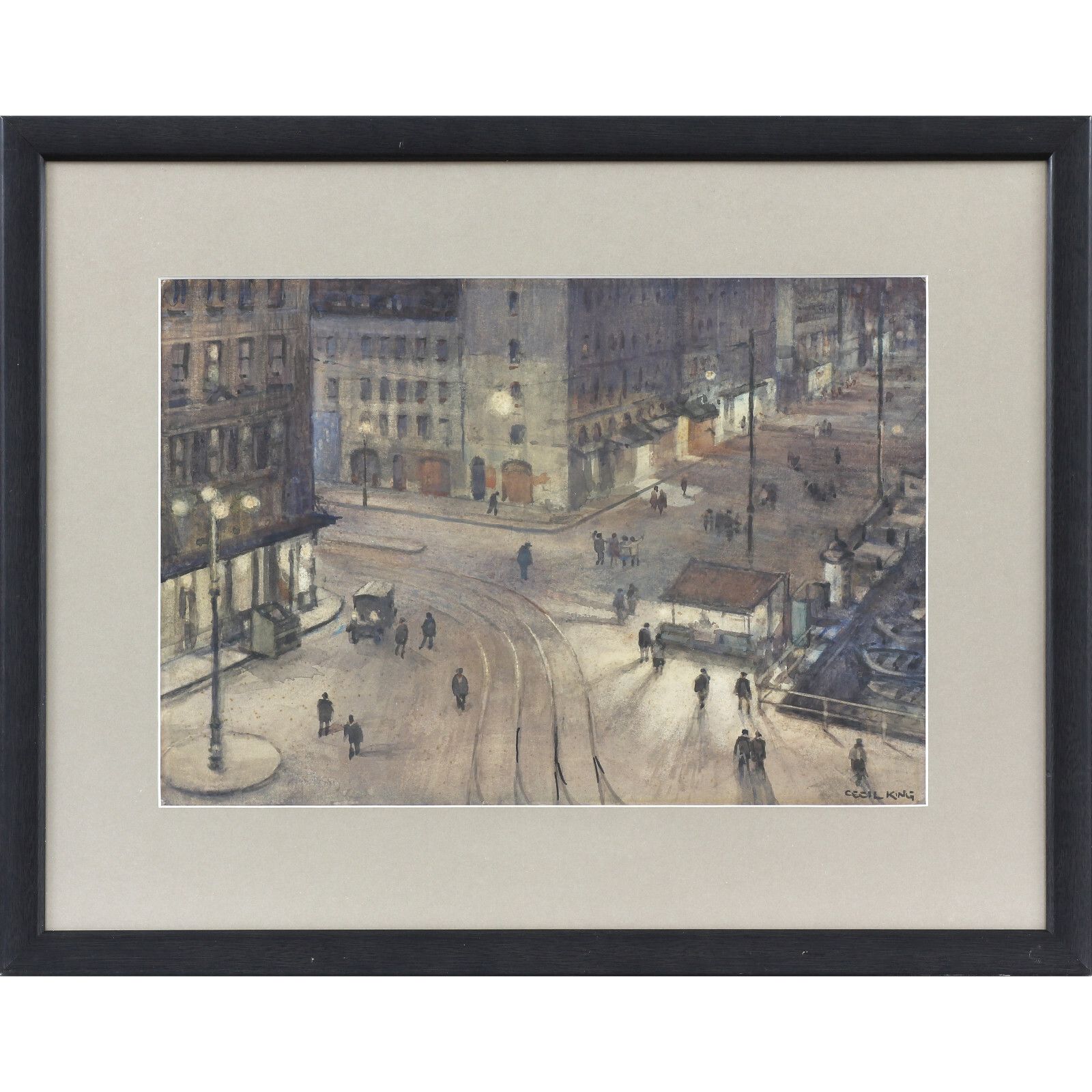 Watercolour By Cecil King. View Of Marseilles