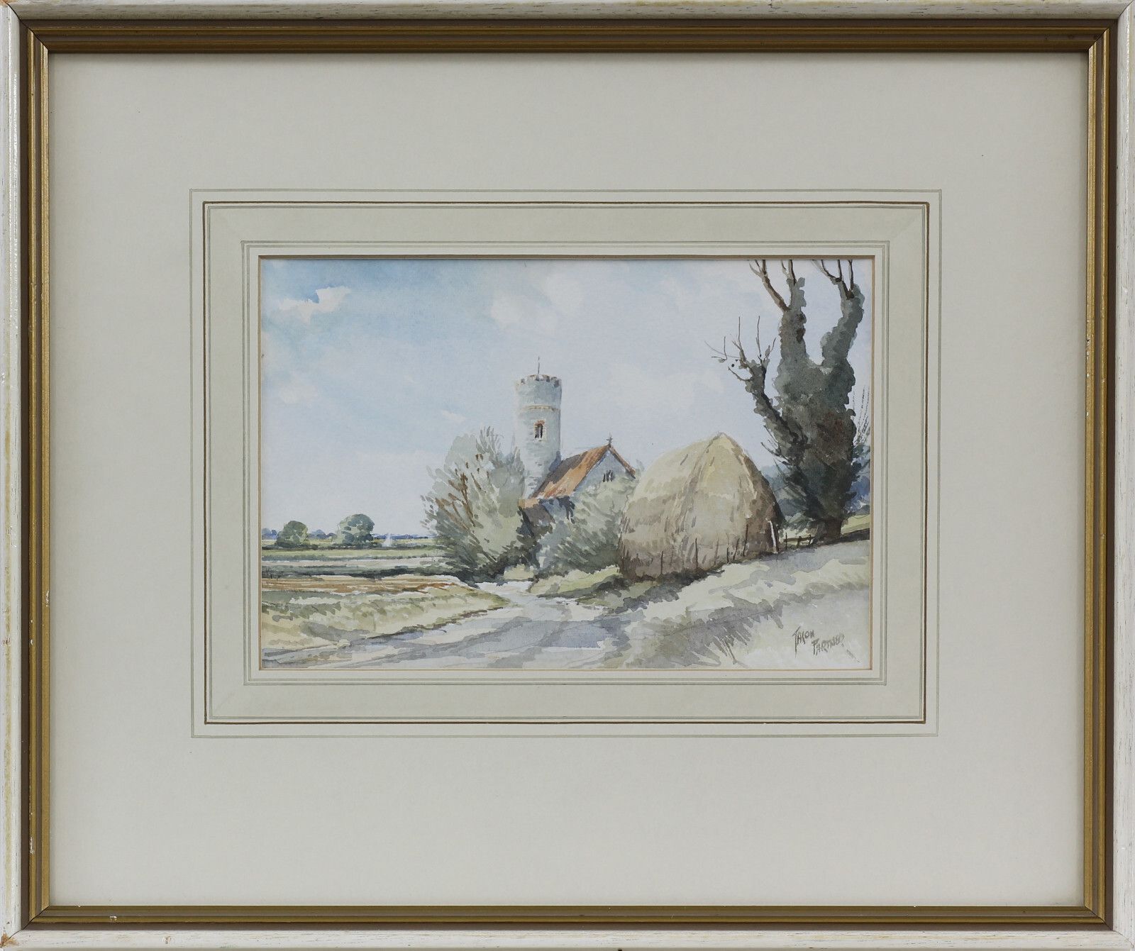 Watercolour By Jason Partner. The Round Tower Church photo Art