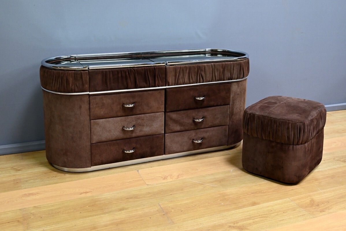Nubuck Dressing Table, Italian Design – 1970 photo for sale
