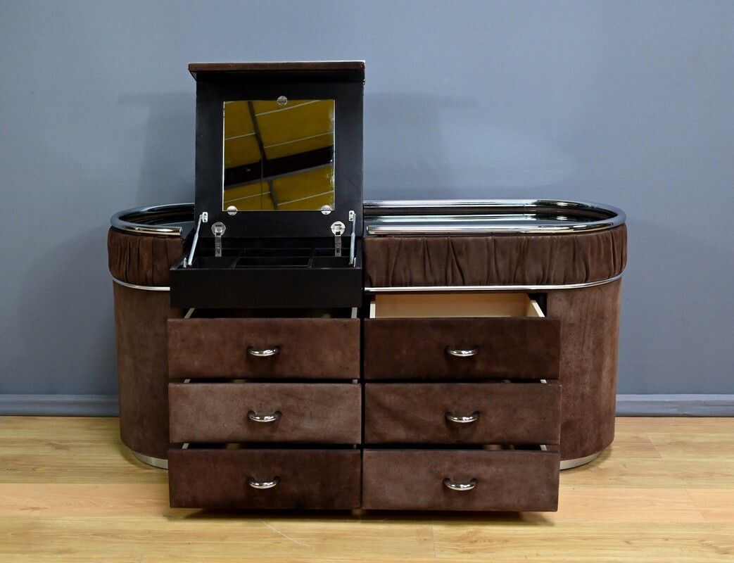 Nubuck Dressing Table, Italian Design – 1970 photo 1980.0