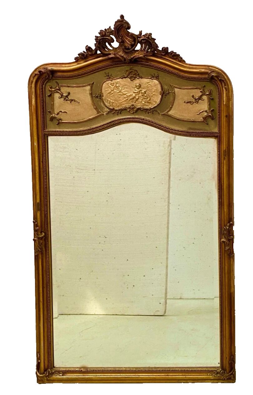 Louis XV Style Mirror In Wood And Gilded Stucco 20th Century