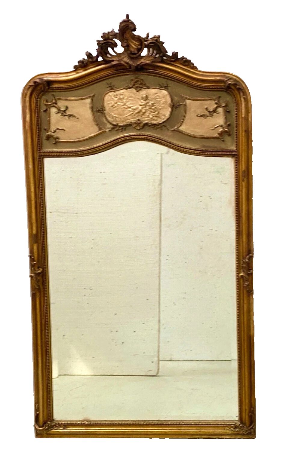 photo for sale Louis XV Style Mirror In Wood And Gilded Stucco 20th Century